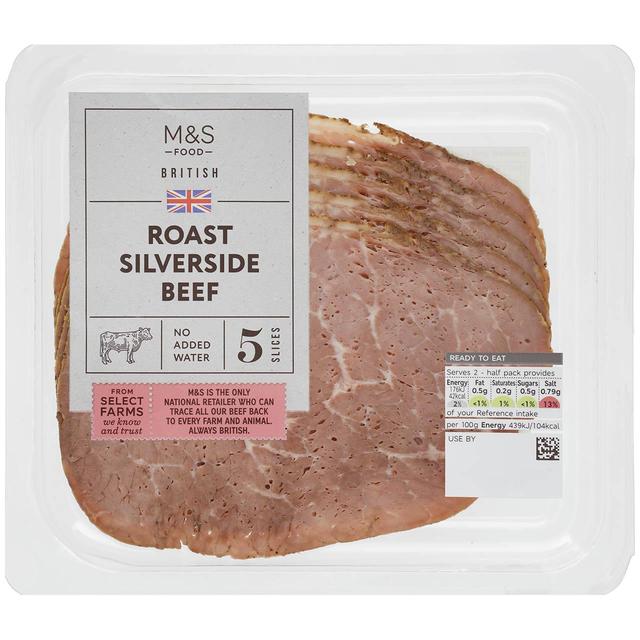 M & S British Wafer Thin Roast Silverside Beef, 80g