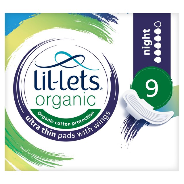 Lil-lets Organic Pads Night, 9 Per Pack