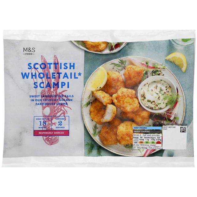 M & S Breaded Wholetail Scampi Frozen, 300g