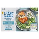 M&S 4 Breaded Chunky Haddock Fillets Frozen