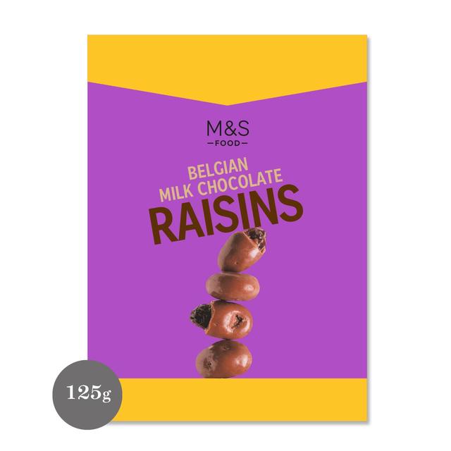 M & S Belgian Milk Chocolate Raisins, 125g