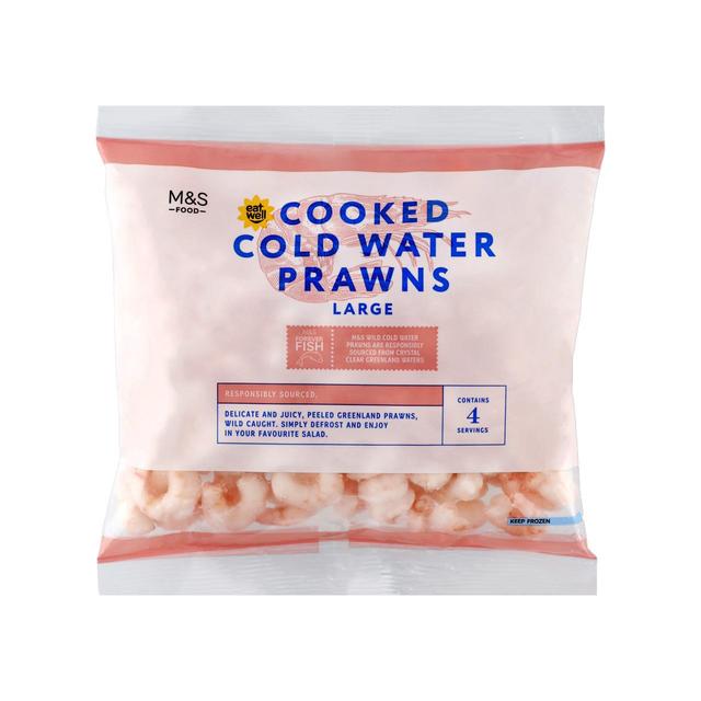 M & S Large Cooked Greenland Prawns Frozen, 350g