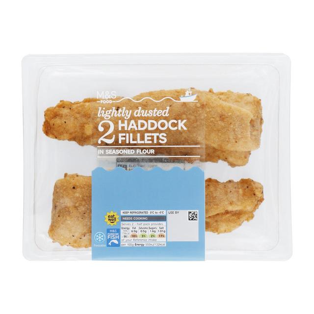 M & S 2 Lightly Dusted Haddock Fillets, 270g