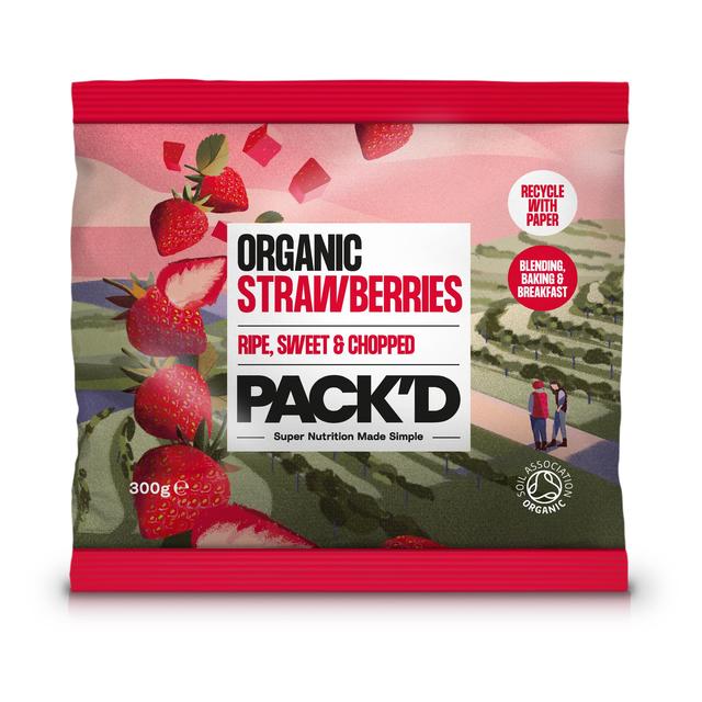 PACK’D Organic & Ripe Diced Strawberries, 300g