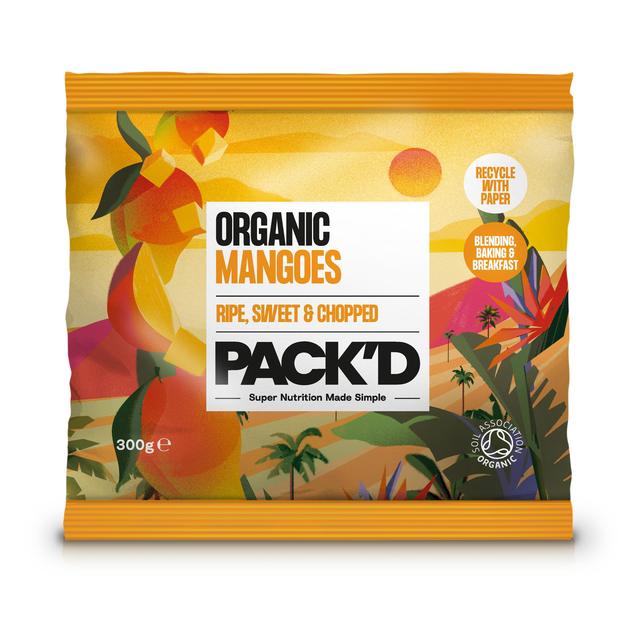 PACK’D Organic & Sweet Chopped Mango, 300g