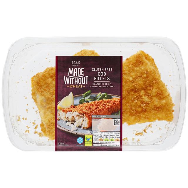 M & S Made Without Breaded Cod Fillets, 245g