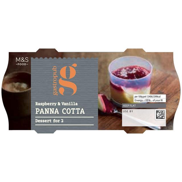 M & S Gastropub Raspberry & Vanilla Panna Cotta, 200g