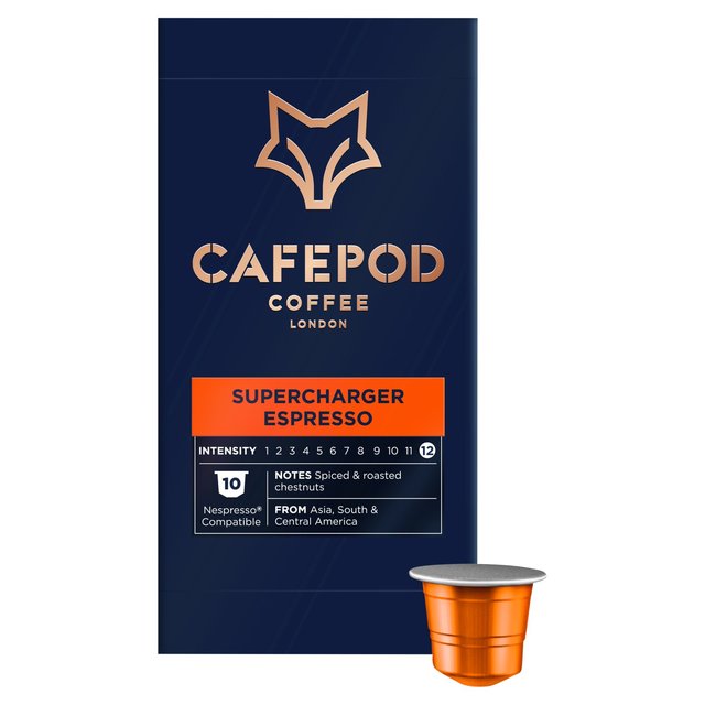 CafePod Supercharger Espresso Nespresso Compatible Aluminium Coffee Pods, 10 Per Pack
