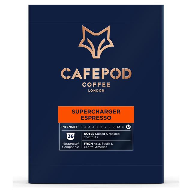 CafePod Supercharger Espresso Nespresso Compatible Aluminium Coffee Pods, 36 Per Pack