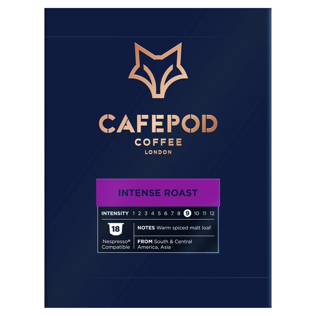 CafePod Intense Roast Nespresso Compatible Aluminium Coffee Pods, 18 Per Pack