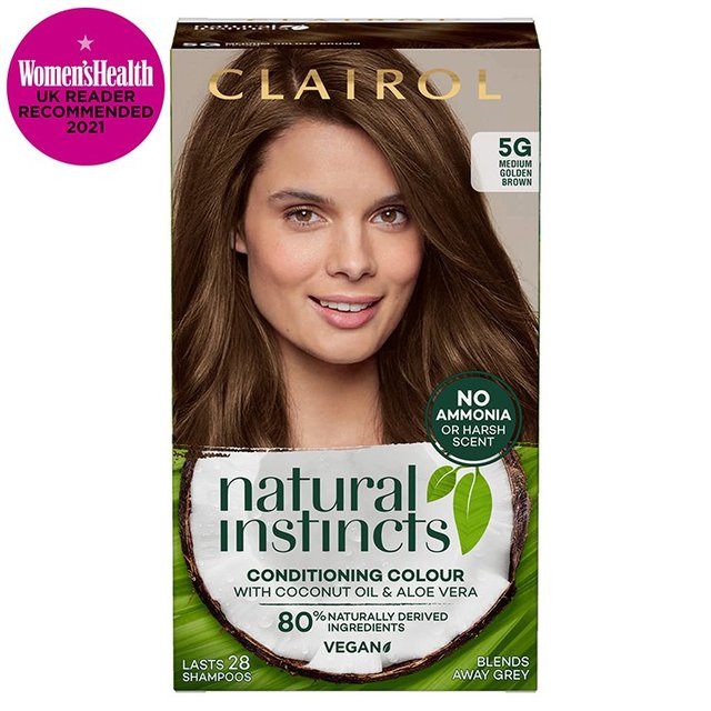 Clairol Natural Instincts Semi Permanent Hair Dye 5 Medium Golden Brown, 5G