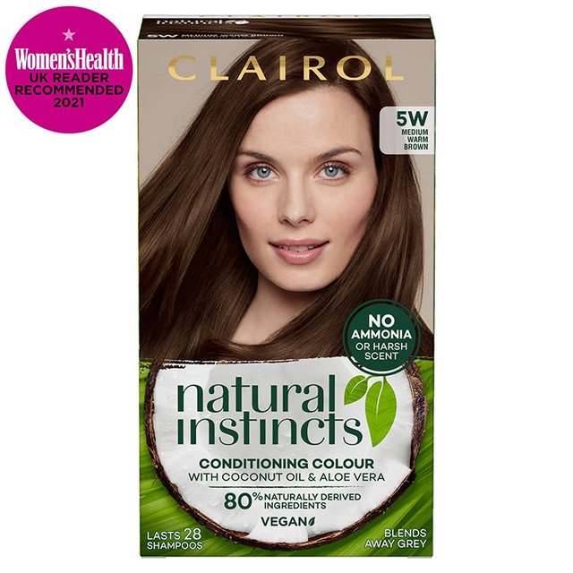 Clairol Natural Instincts Hair Dye 5W Medium Warm Brown, One Size