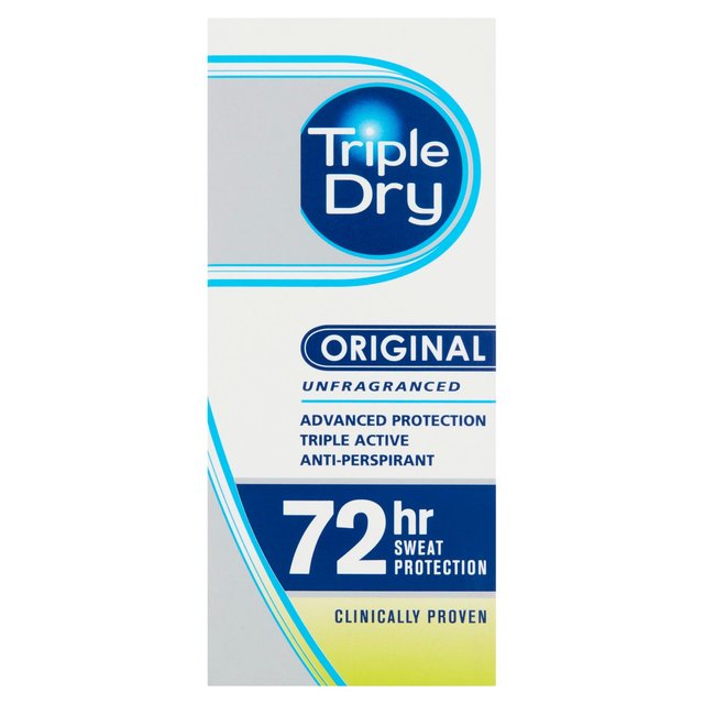 Triple Dry Original Unfragranced Anti-Perspirant Roll On, 50ml