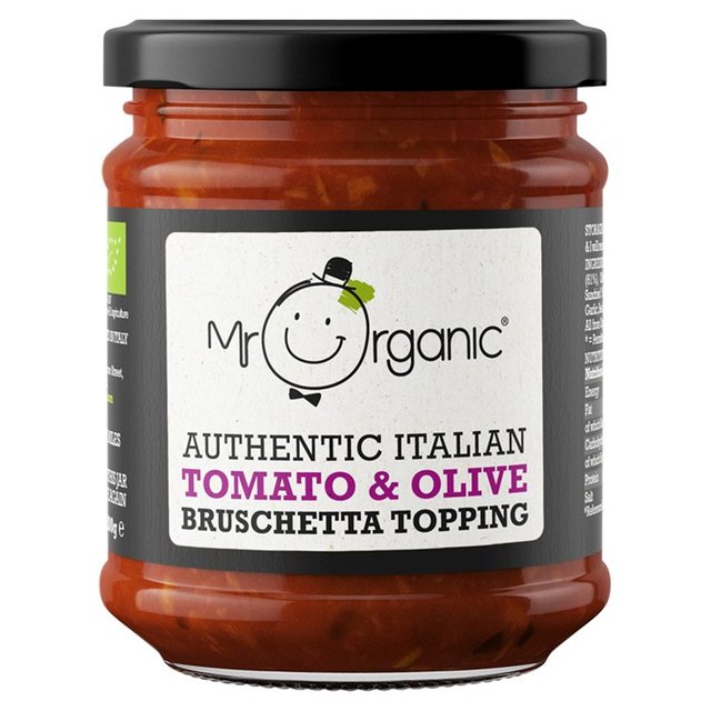 Mr Organic Authentic Italian Tomato & Olive Bruschetta Topping, 200g