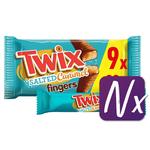 Twix Salted Caramel & Milk Chocolate Fingers Biscuit Snack Bars Multipack 
