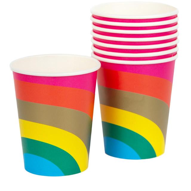 Talking Tables Rainbow Recyclable Paper Party Cups, 250ml