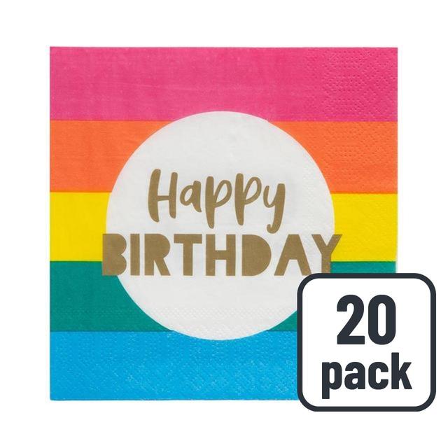 Talking Tables Rainbow Happy Birthday Napkins, 20 per Pack
