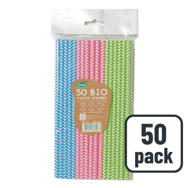 Duni Bio Party Recyclable Paper Straws, 50 per Pack
