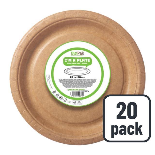 Duni Bio Brown Recyclable Paper Party Plates, 22cm