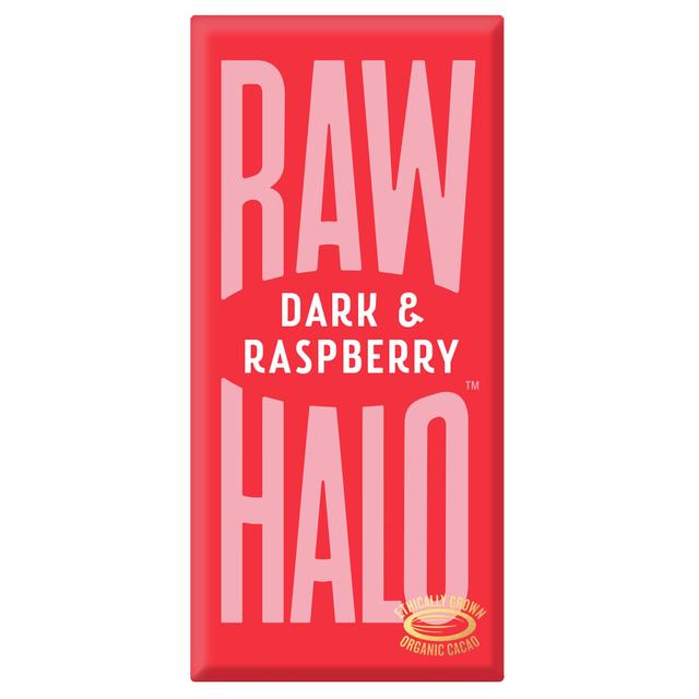 Raw Halo Vegan Dark & Raspberry Chocolate Bar, 70g