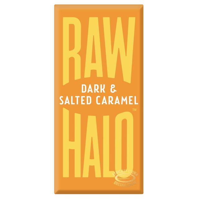 Raw Halo Vegan Dark & Salted Caramel Chocolate Bar, 70g