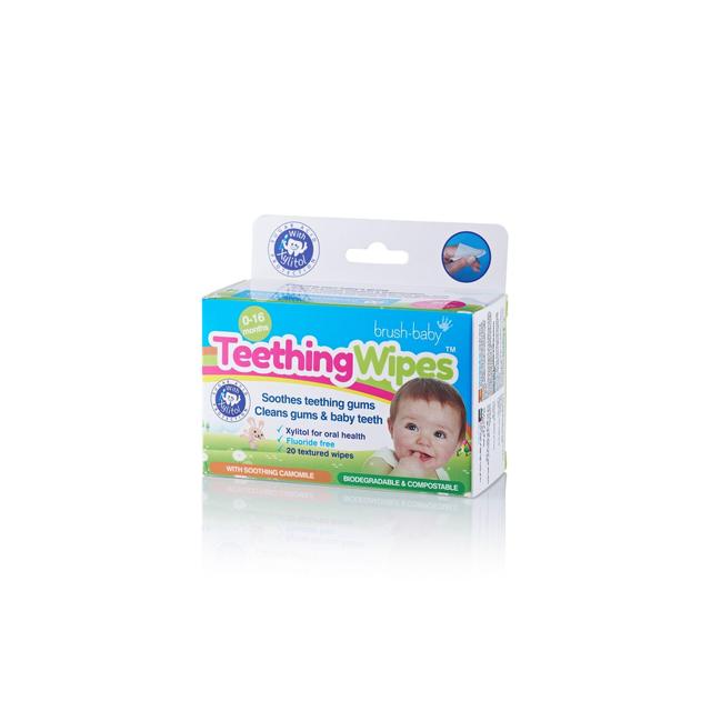 Brush-Baby Teething Wipes, 0-16 Months, 20 per Pack