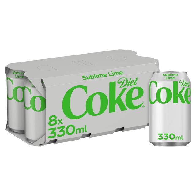 Coca-Cola Diet Coke Sublime Lime, 8 x 330ml