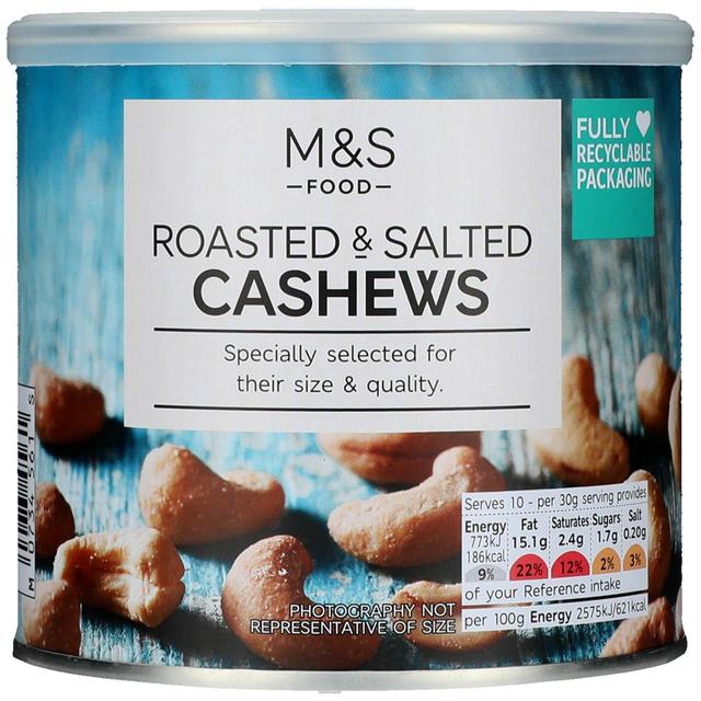 M & S Roasted & Salted Cashew Tin, 300g