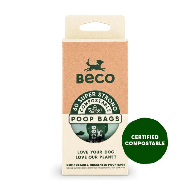 Beco Compostable Dog Poop Bags, Unscented, 60 Per Pack