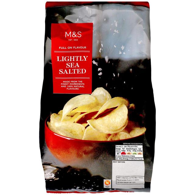 M & S Lightly Sea Salted Crisps, 150g