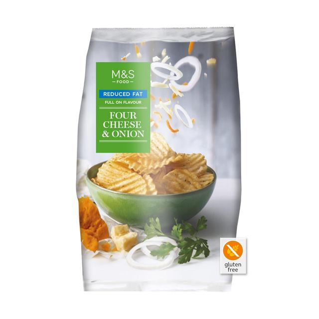 M & S Reduced Fat Four Cheese & Onion Crisps, 150g