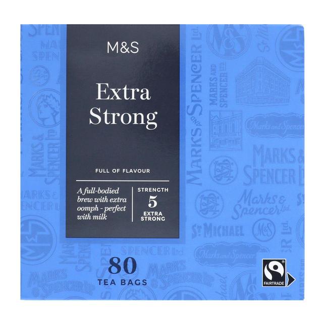 M & S Fairtrade Extra Strong Tea Bags, 80 Per Pack