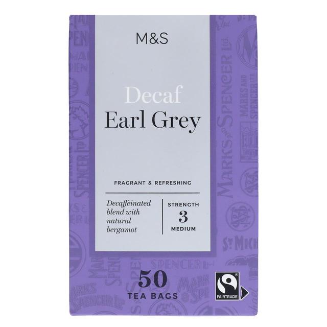 M & S Fairtrade Decaffeinated Earl Grey Tea Bags, 50 Per Pack