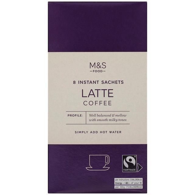 M & S Fairtrade Instant Latte Sachets, 8 x 19.5g