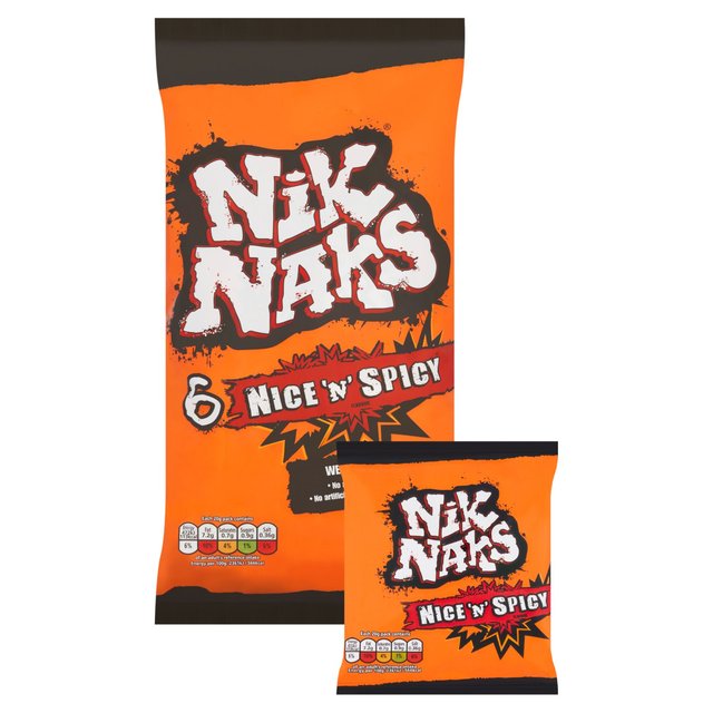 Nik Naks Nice ’N’ Spicy Multipack Crisps, 6 x 20g