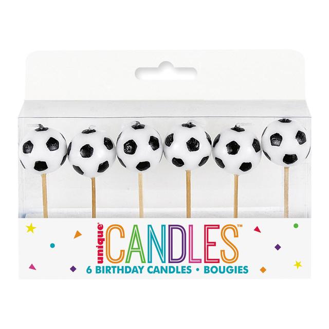 Football Birthday Candles, 6 per Pack