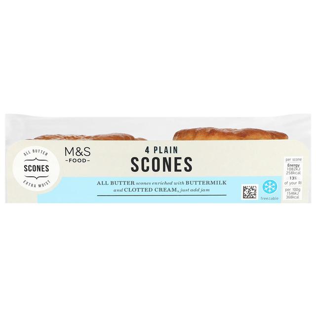 M & S Plain Scones, 4 Per Pack