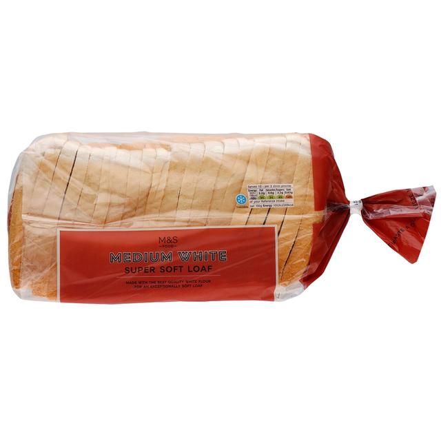 M & S Super Soft White Medium Sliced Bread, 800g