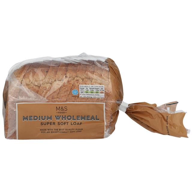M & S Super Soft Wholemeal Medium Sliced Bread, 400g