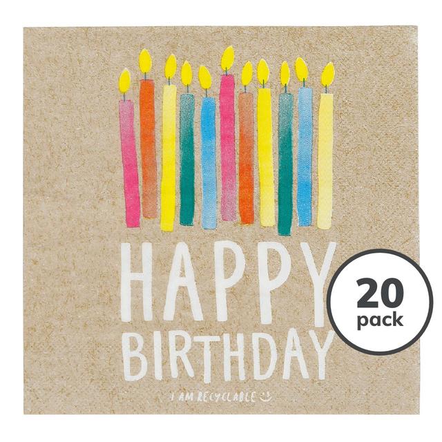 Talking Tables Recyclable Birthday Paper Napkins, 20 per Pack