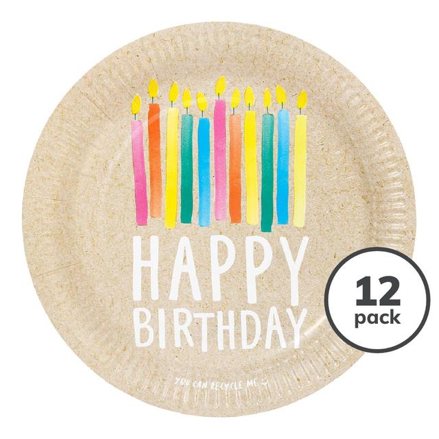 Talking Tables Recyclable Happy Birthday Plates, 23cm