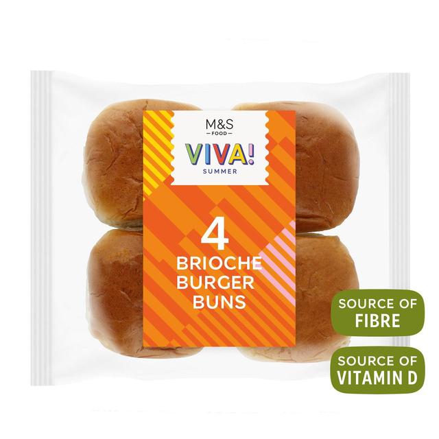 M & S Ultimate Brioche Burger Buns, 4 Per Pack