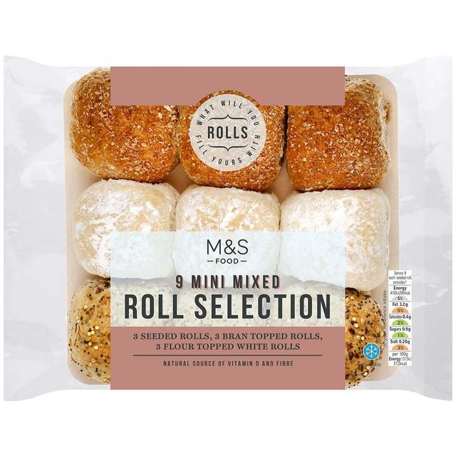 M & S 9 Mini Mixed Roll Selection, 9 Per Pack