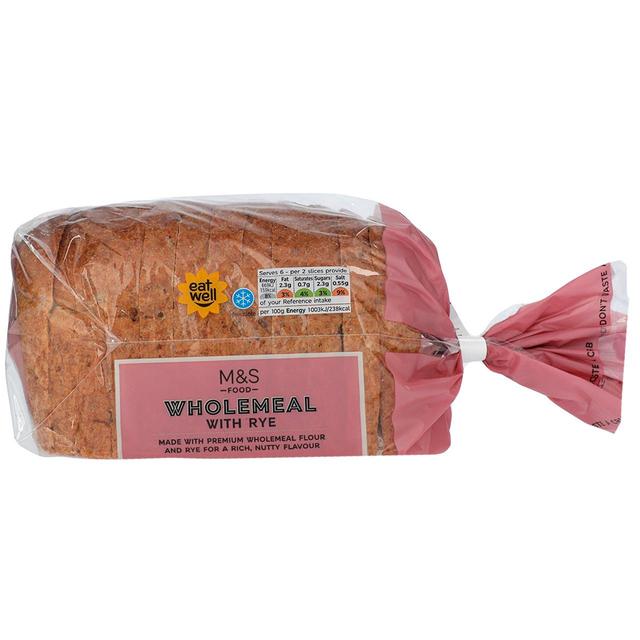 M & S Wholemeal Rye Sliced Bread Loaf, 400g