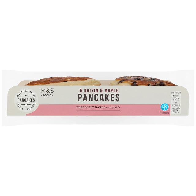 M & S Raisin & Maple Pancakes, 6 Per Pack