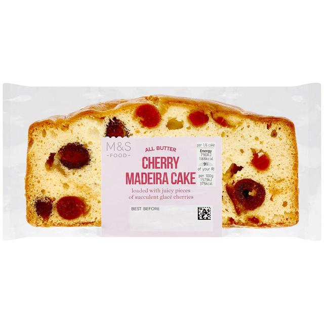 M & S Glace Cherry Madeira Cake, 300g