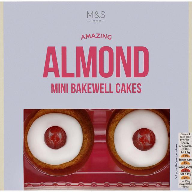 M & S Mini Almond Bakewell Cakes, 4 Per Pack