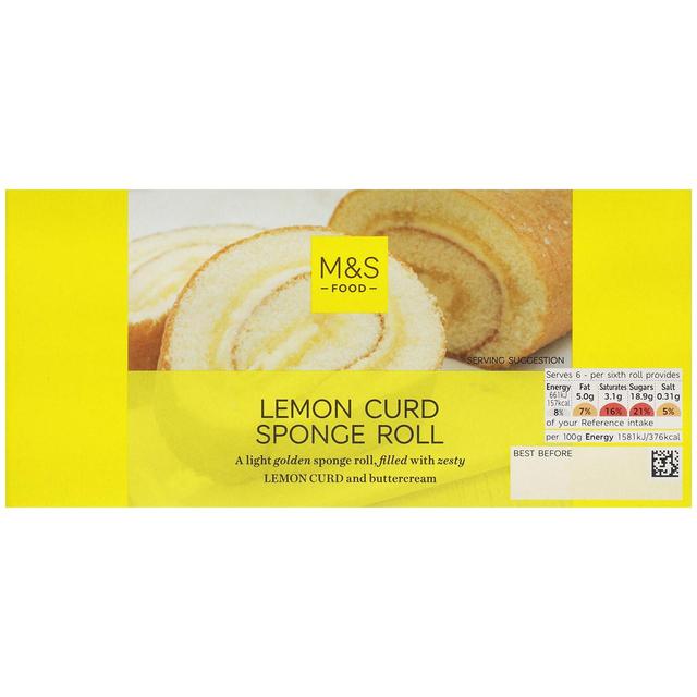 M & S Lemon Curd Sponge Roll, 250g