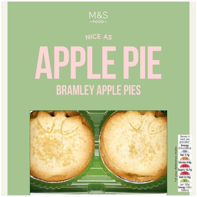 M & S Bramley Apple Pies, 4 Per Pack