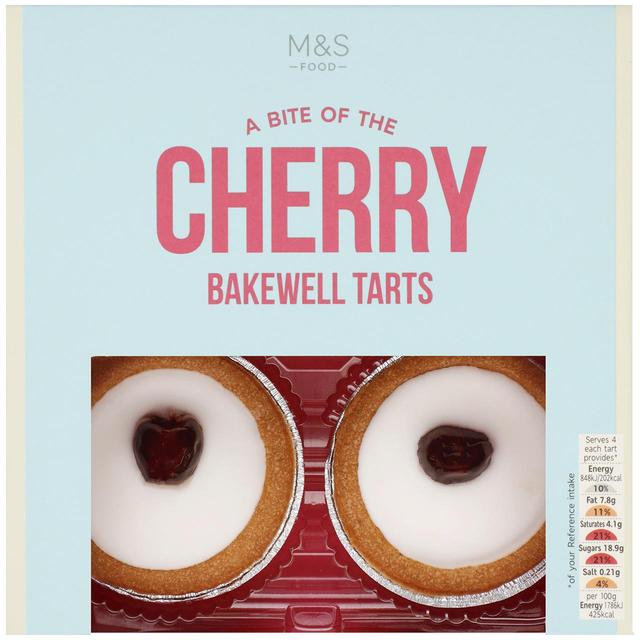 M & S Cherry Bakewell Tarts, 4 Per Pack